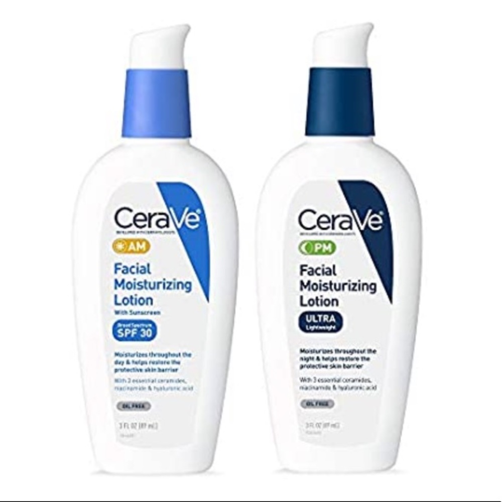 CeraVe AM and PM moisturizers